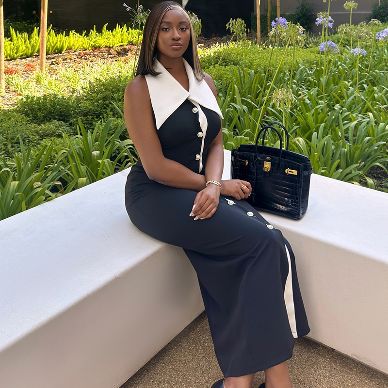 Robe Noir sans manche - Image 2