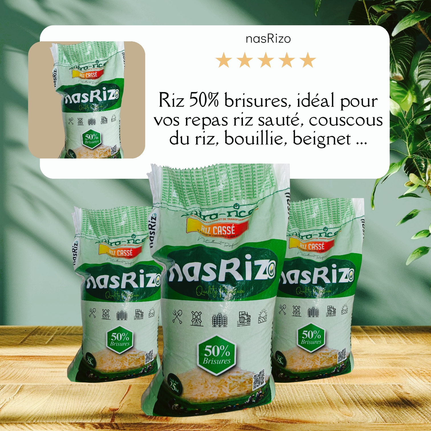 Riz long grain 50% brisures