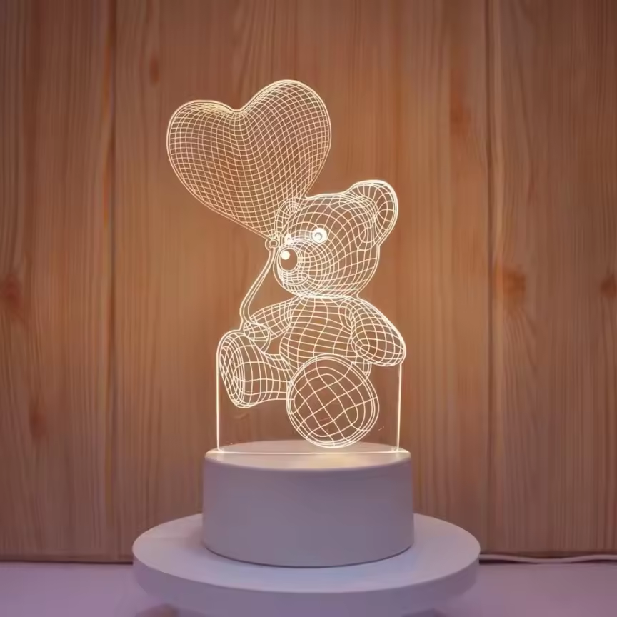 Décorations de Fête Islamique Musulmane Eid Mubarak, Veilleuse LED 3D Ornement Festival Ramadan pour Décoration de Chambre à Coucher à Domicile