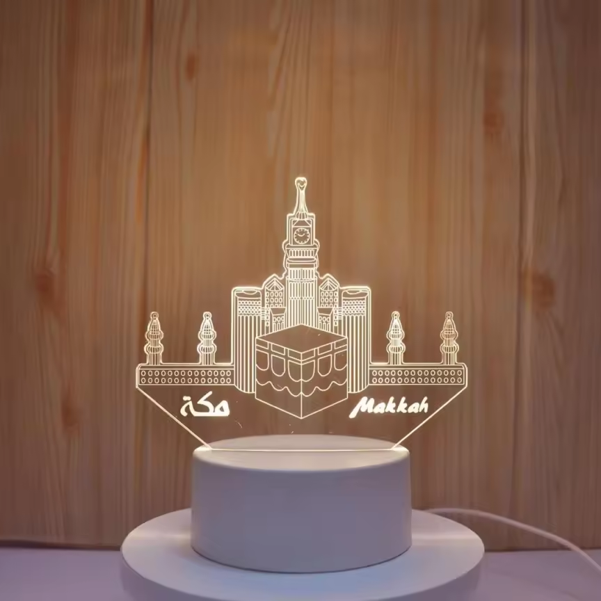 Décorations de Fête Islamique Musulmane Eid Mubarak, Veilleuse LED 3D Ornement Festival Ramadan pour Décoration de Chambre à Coucher à Domicile - Image 5