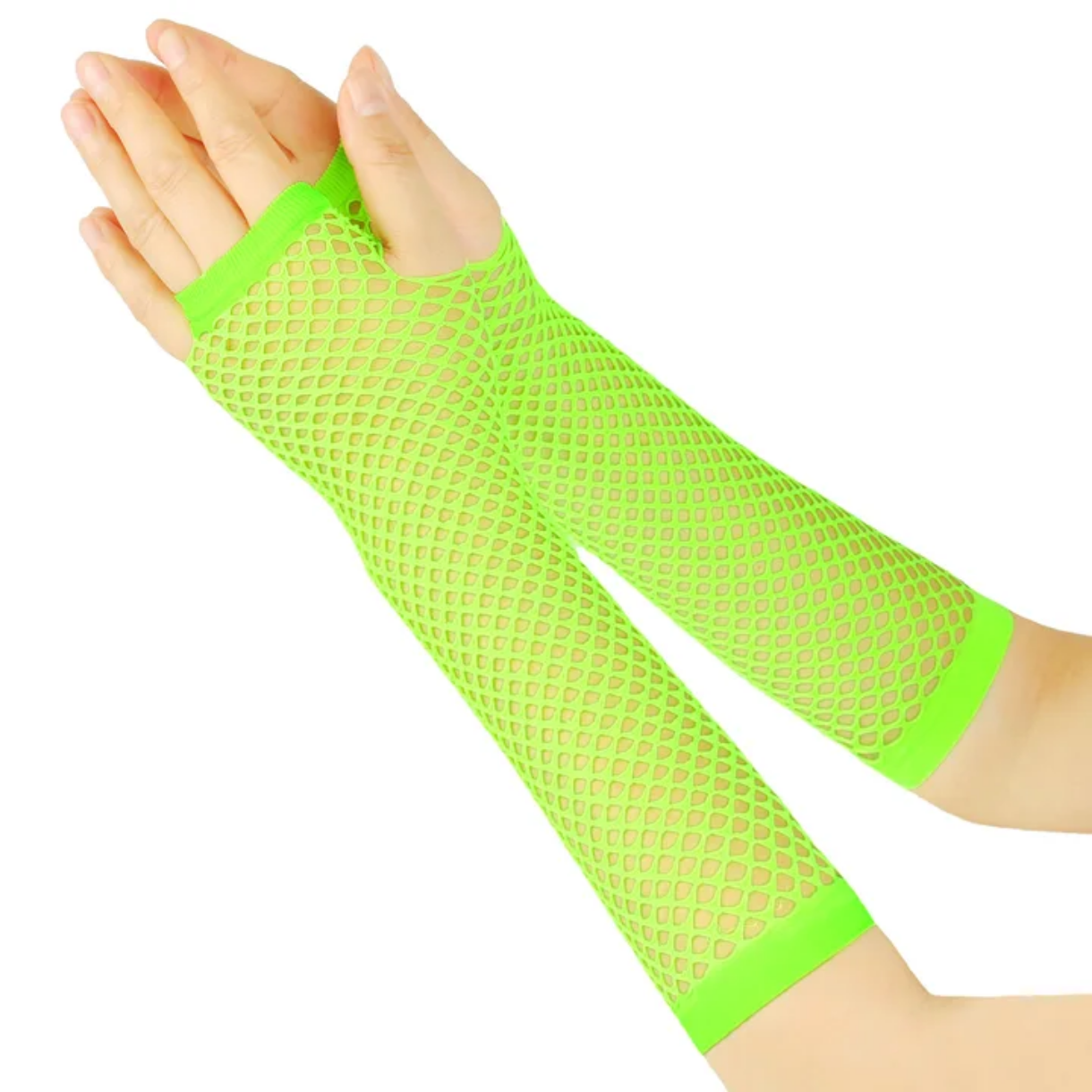 March Gants longs sexy en filet épais élastique, style punk, demi-doigts, pour soirée en boîte de nuit, gants d'étiquette - Image 10