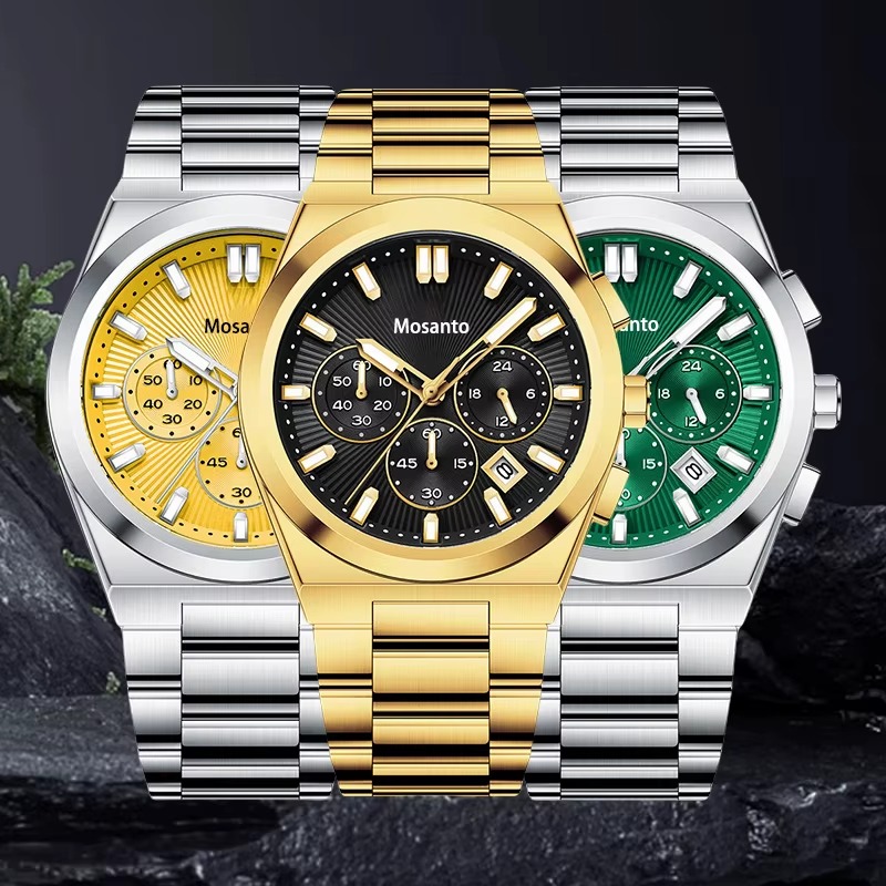 Montres à quartz en cuir de luxe pour hommes 2026, cadran en verre minéral 44 mm, style classique moderne