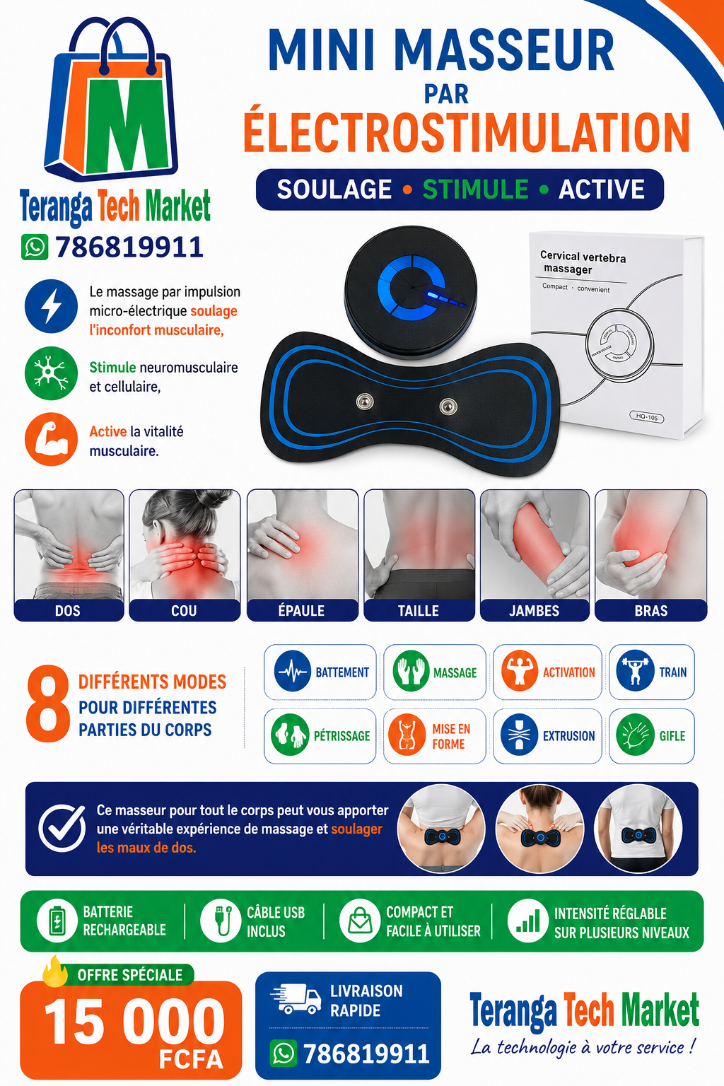 Patch Masseur par Electrostimulation