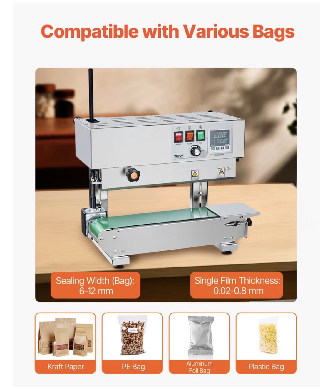 Machine de scellage de sacs en continu