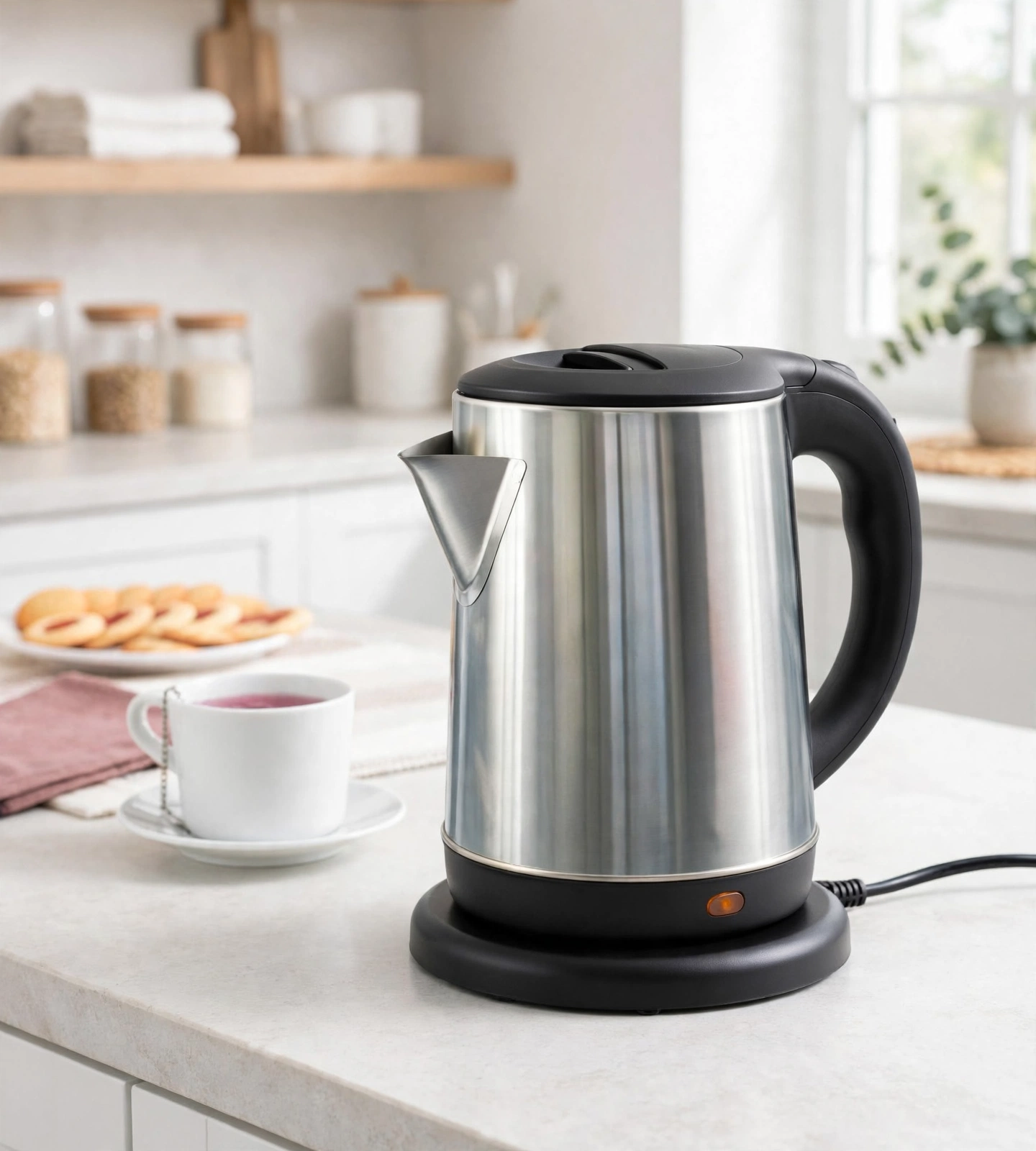 ☕ BOUILLOIRE ÉLECTRIQUE INOX 1,7L - Eau Chaude en 3 Minutes