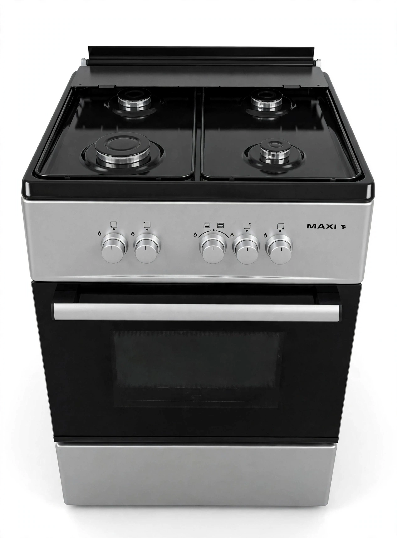 Cuisinière à Gaz MAXI 50x50 - 4 Foyers Gaz + Four Gaz - Inox