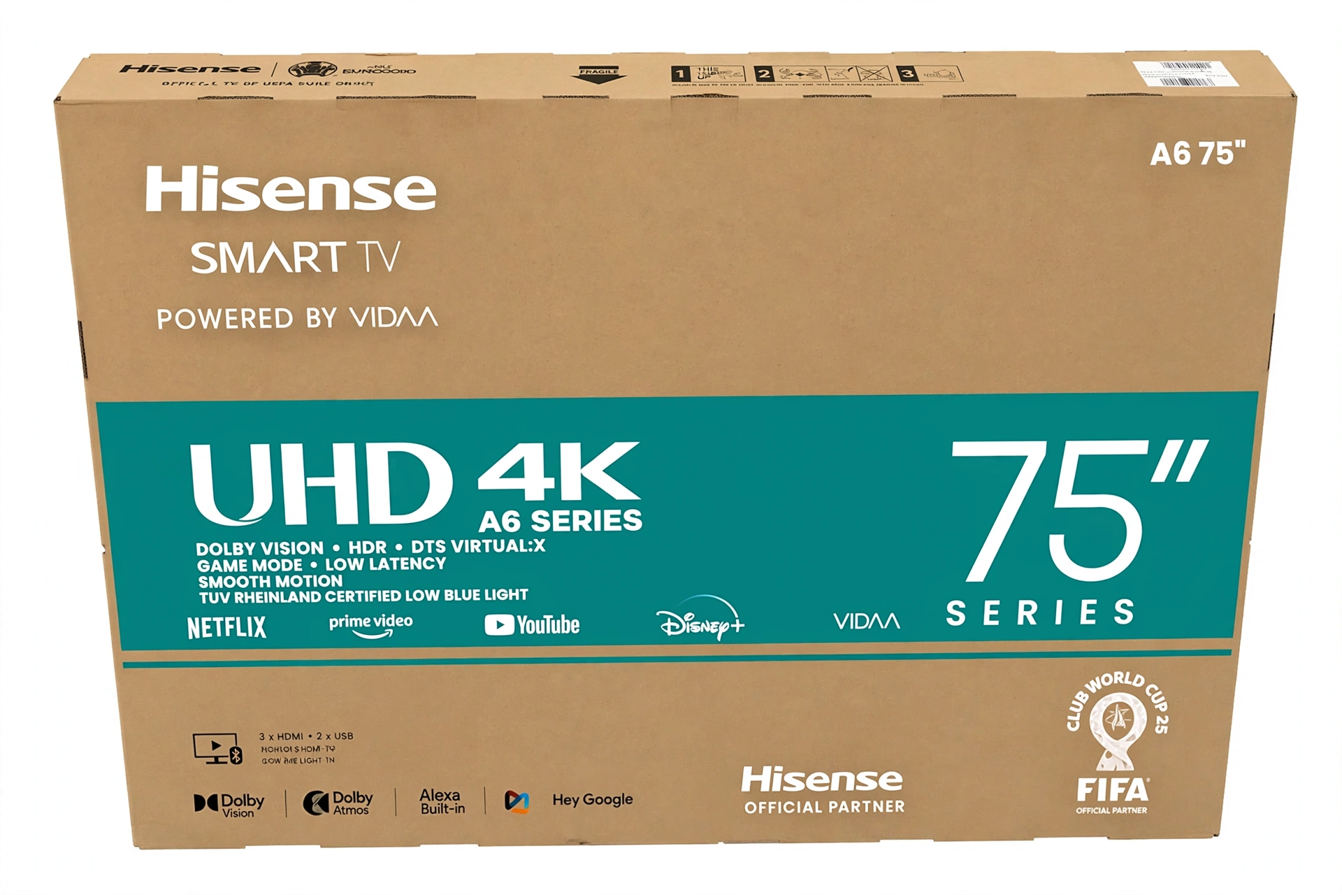 Hisense 75" UHD 4K A6 Series - Neuf carton scellé