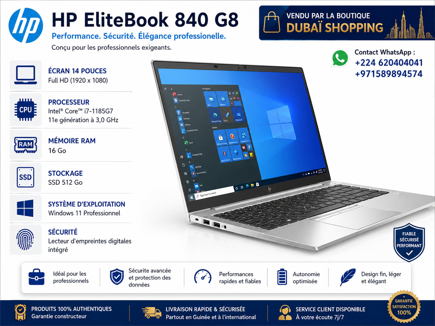 Ordinateur portable HP EliteBook 840 G8 Core i7